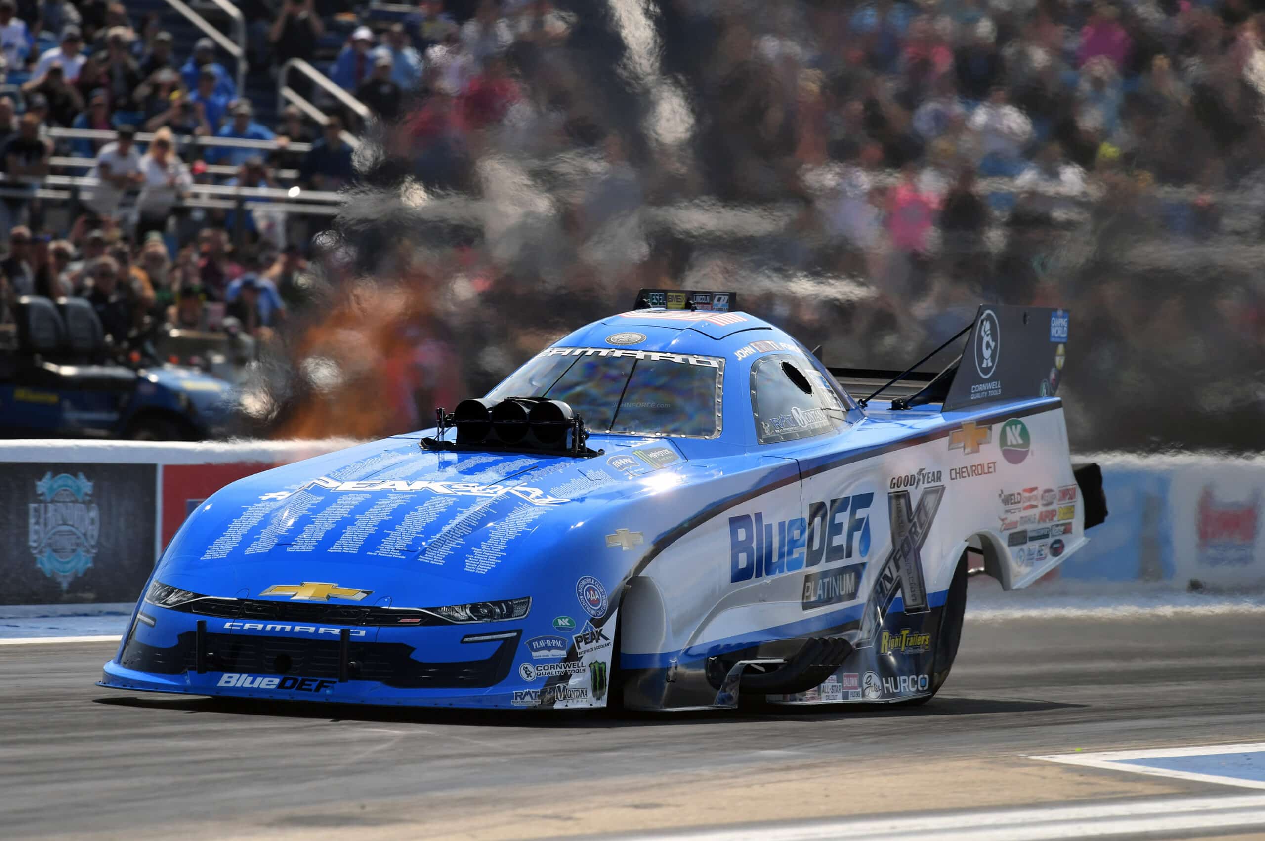 John Force Takes Bluedef Chevy To Semifinals At Route 66 Raceway John